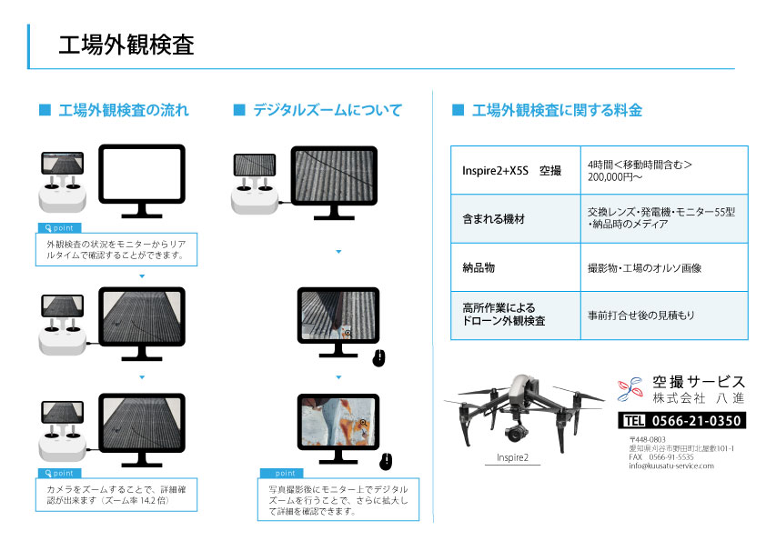 ドローンを用いた工場などの外観検査資料